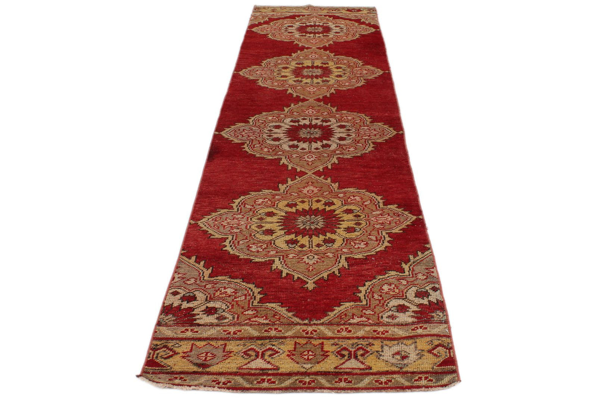 3x11 Red and Gold Turkish Tribal Runner