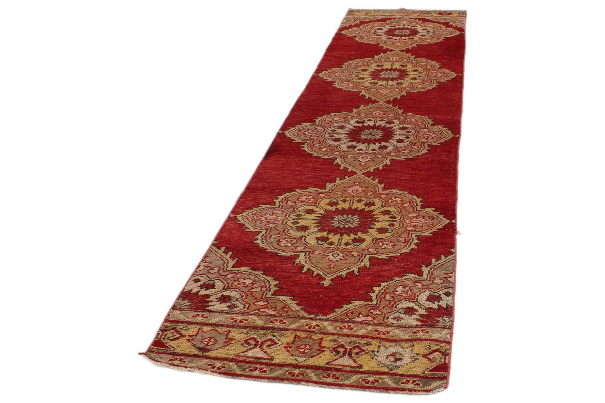 3x11 Red and Gold Turkish Tribal Runner