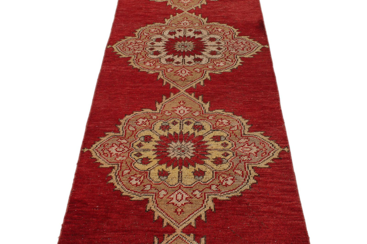 3x11 Red and Gold Turkish Tribal Runner