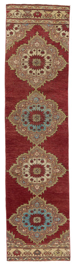 3x11 Red and Beige Turkish Tribal Runner