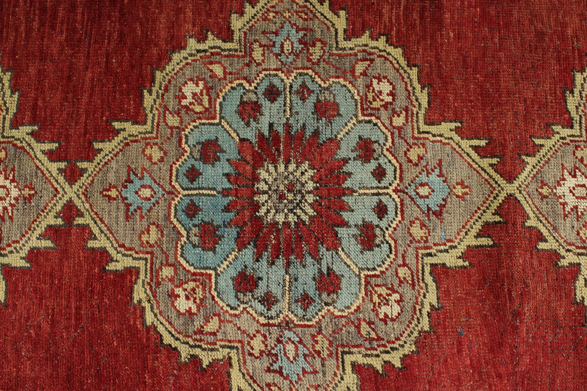 3x11 Red and Beige Turkish Tribal Runner