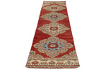 3x11 Red and Beige Turkish Tribal Runner