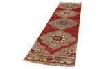 3x11 Red and Beige Turkish Tribal Runner