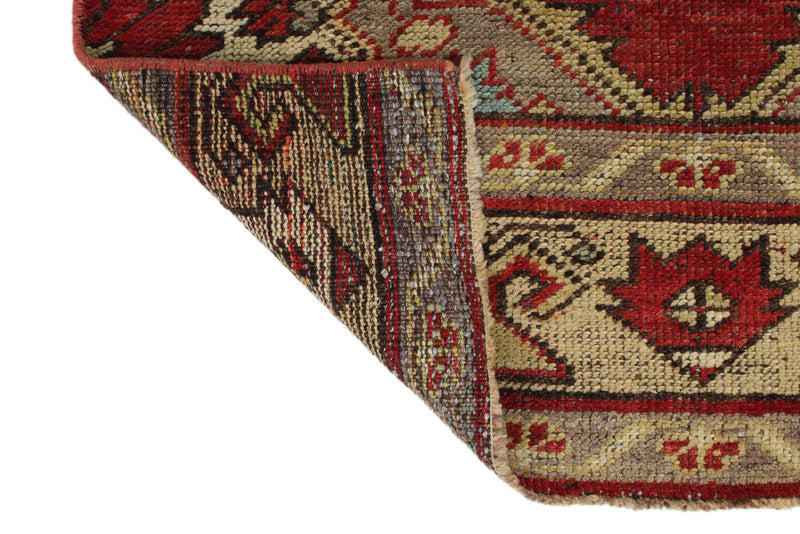 3x11 Red and Beige Turkish Tribal Runner