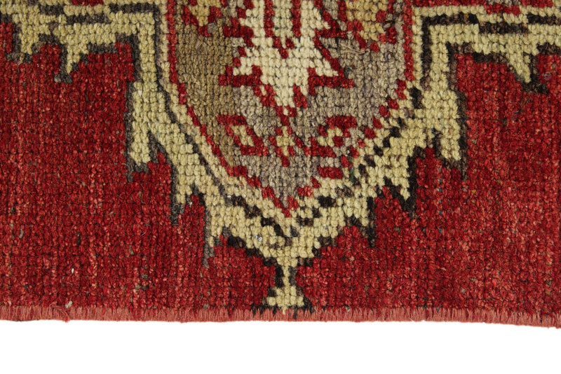 3x11 Red and Beige Turkish Tribal Runner