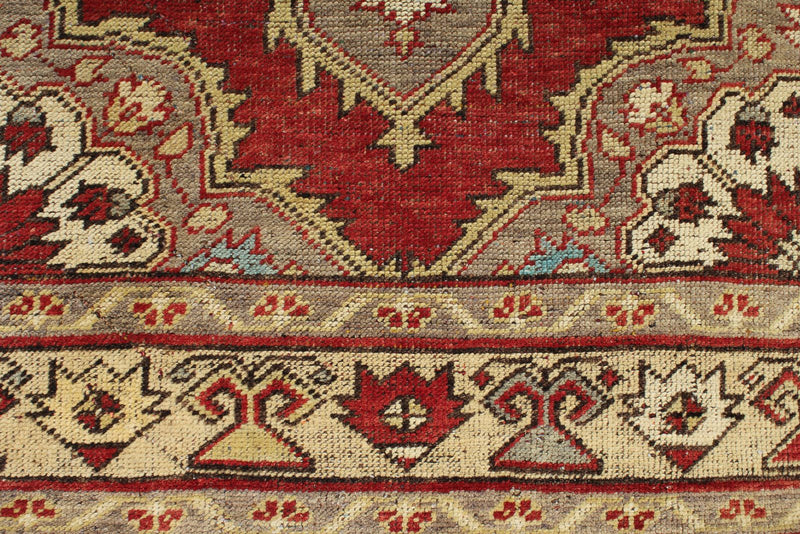 3x11 Red and Beige Turkish Tribal Runner