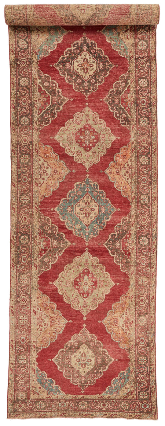 5x25 Red and Brown Turkish Tribal Runner