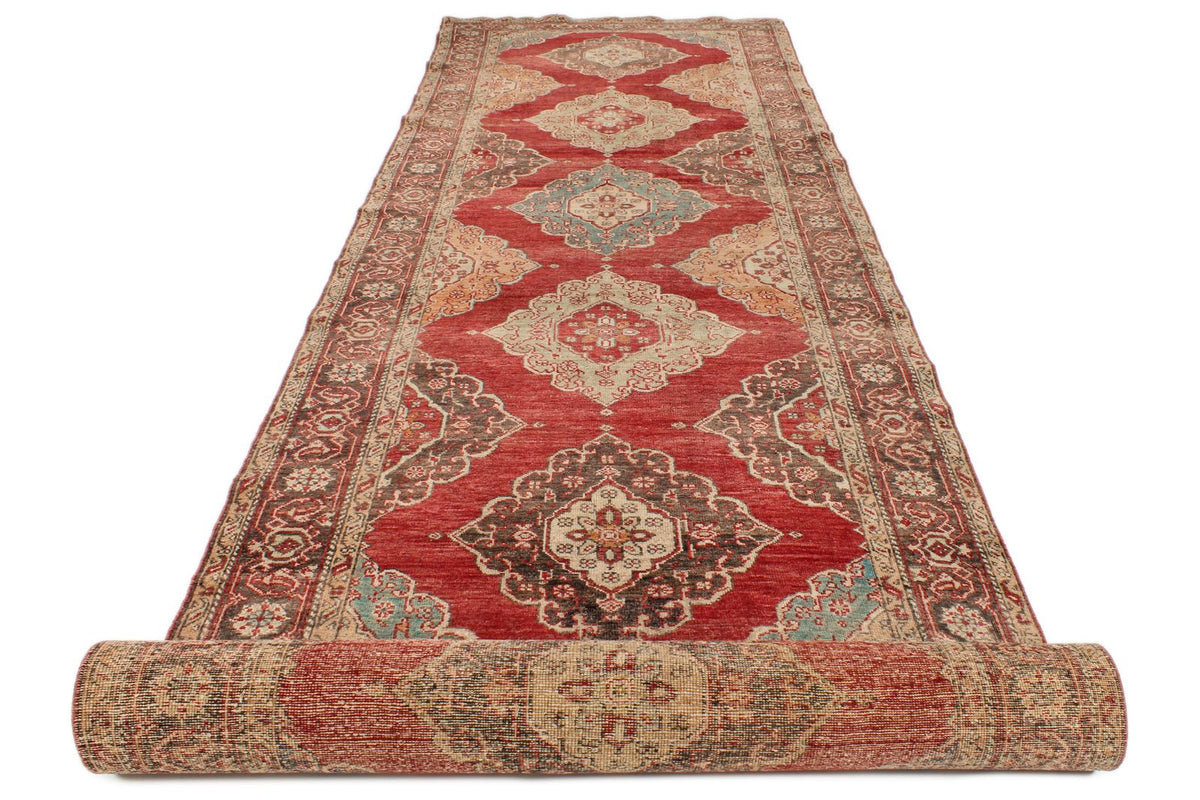 5x25 Red and Brown Turkish Tribal Runner
