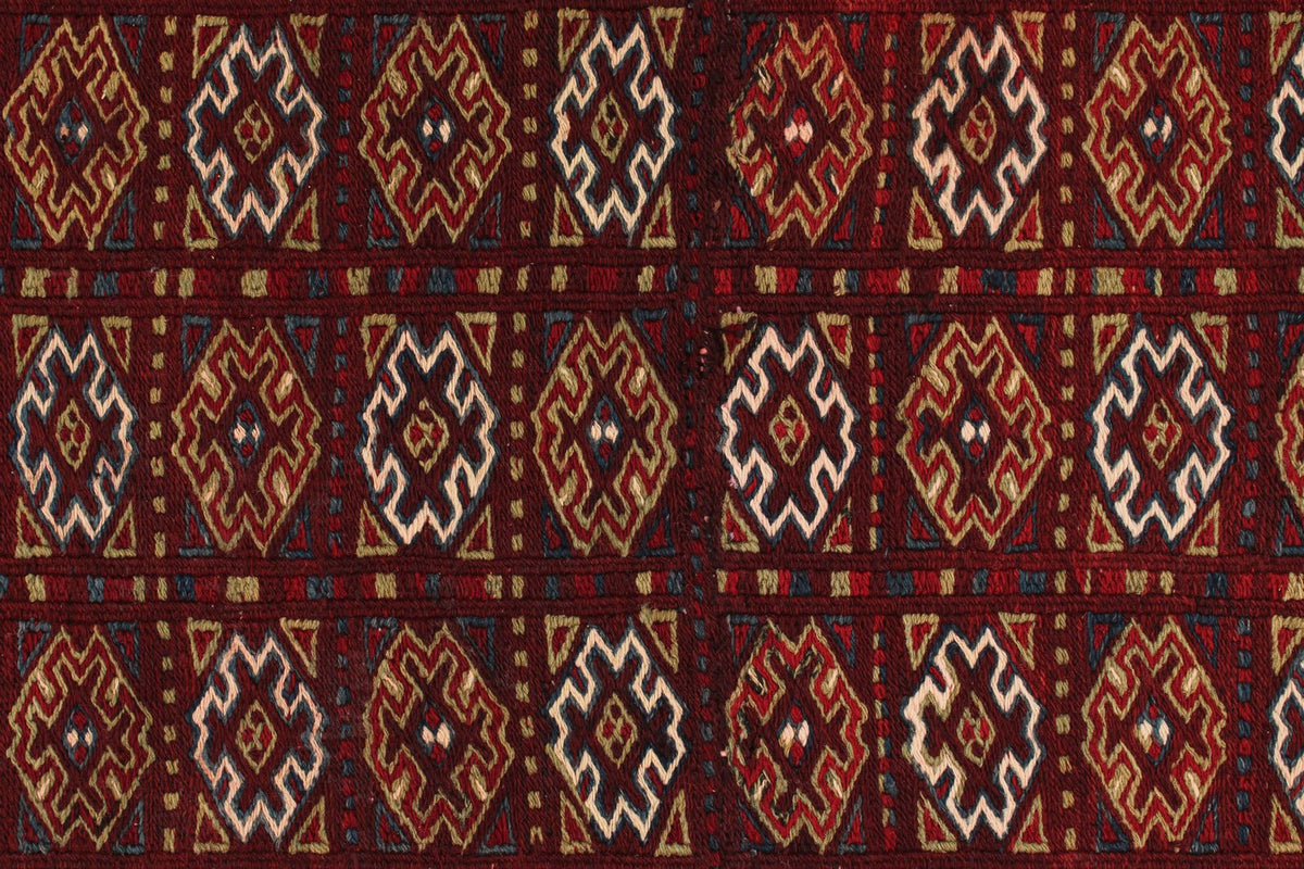 2x7 Burgundy and Burgundy Persian Runner