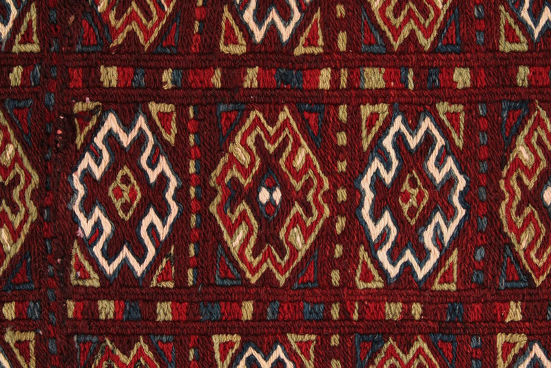 2x7 Burgundy and Burgundy Persian Runner