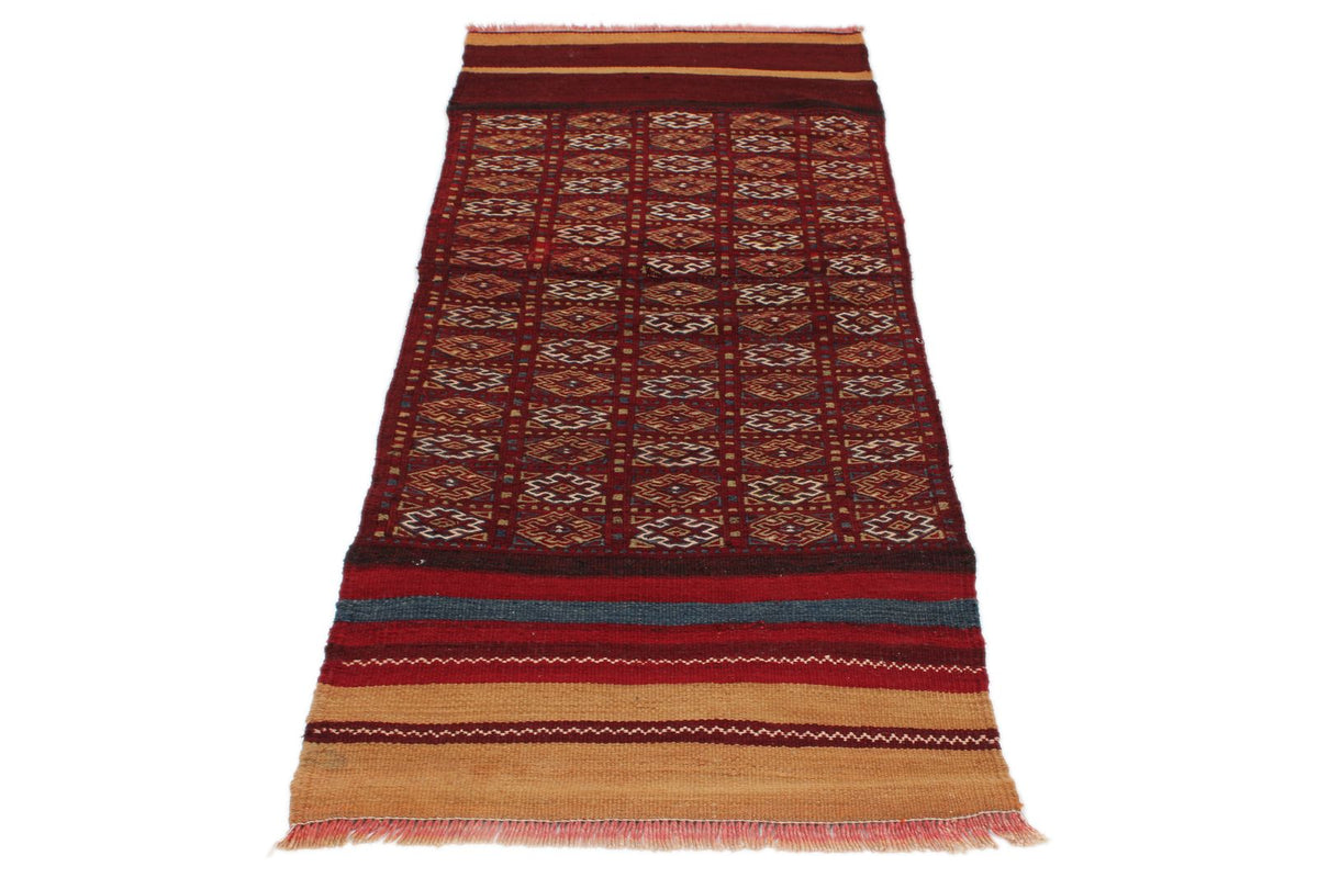 2x7 Burgundy and Burgundy Persian Runner