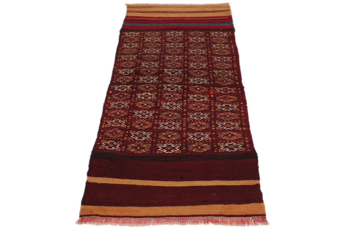 2x7 Burgundy and Burgundy Persian Runner