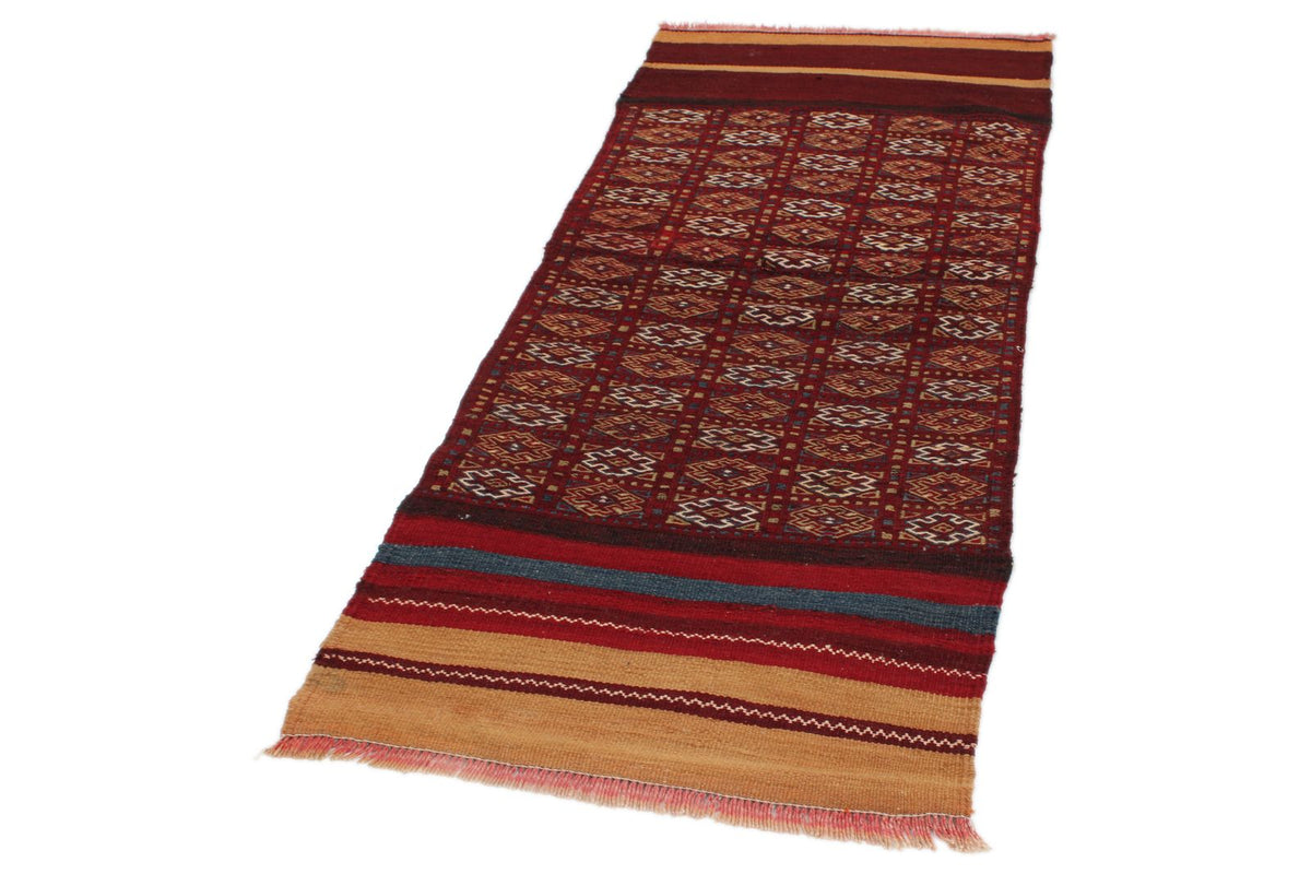 2x7 Burgundy and Burgundy Persian Runner