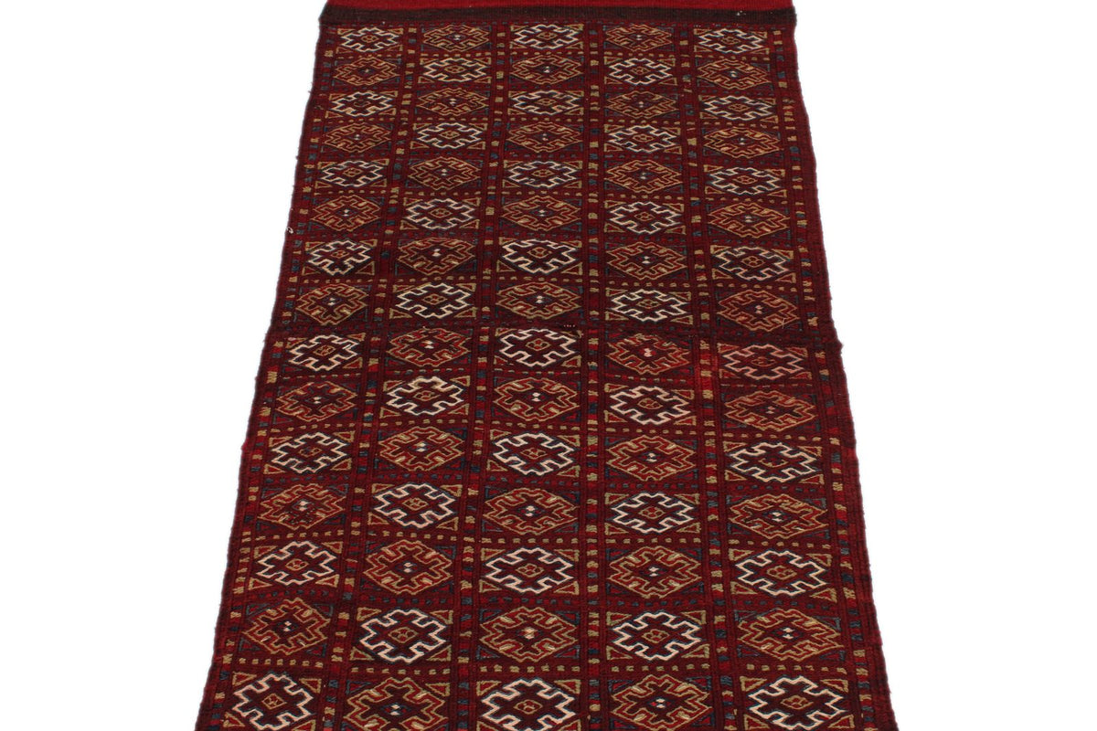 2x7 Burgundy and Burgundy Persian Runner