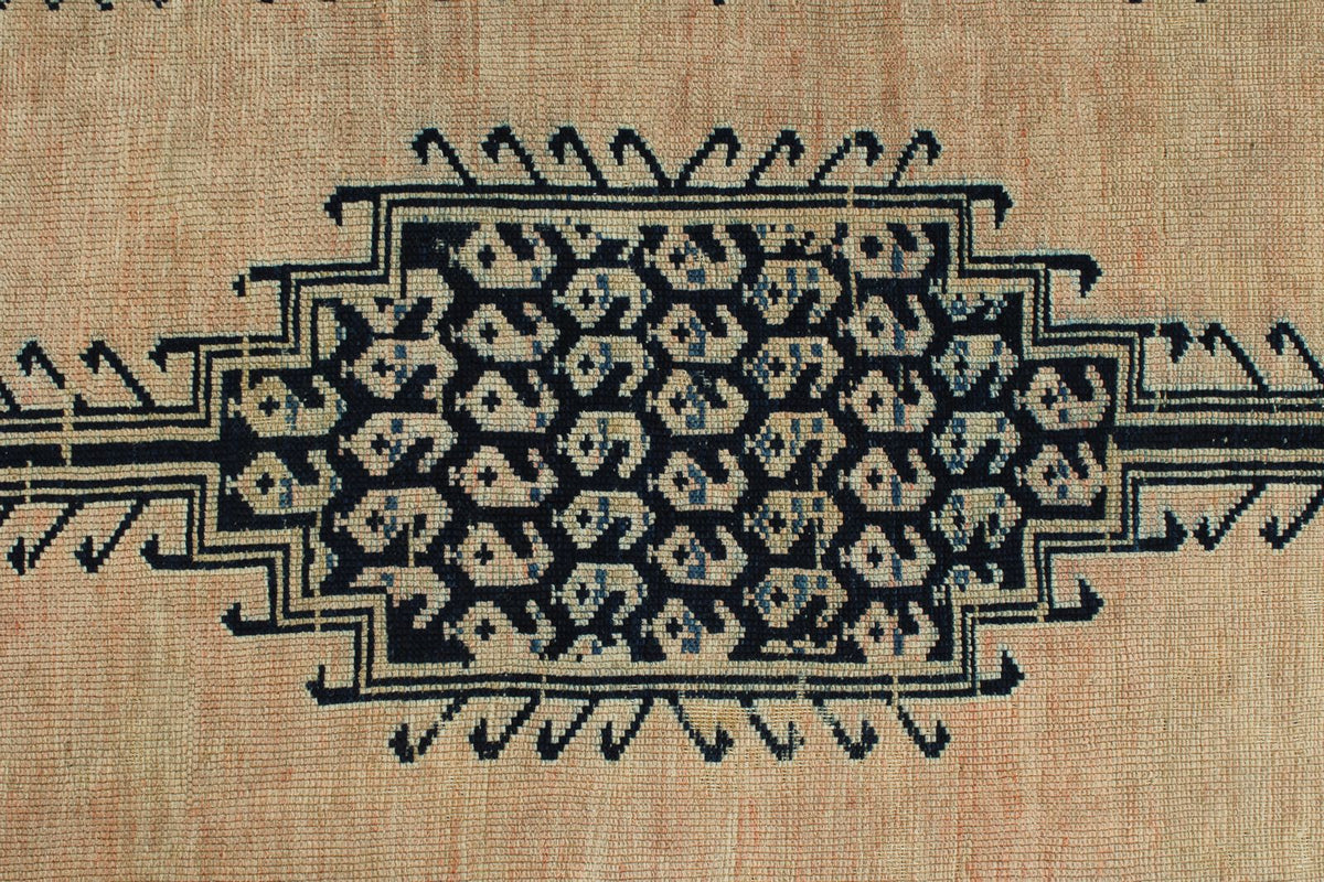 3x13 Light Brown and Navy Persian Traditional Runner