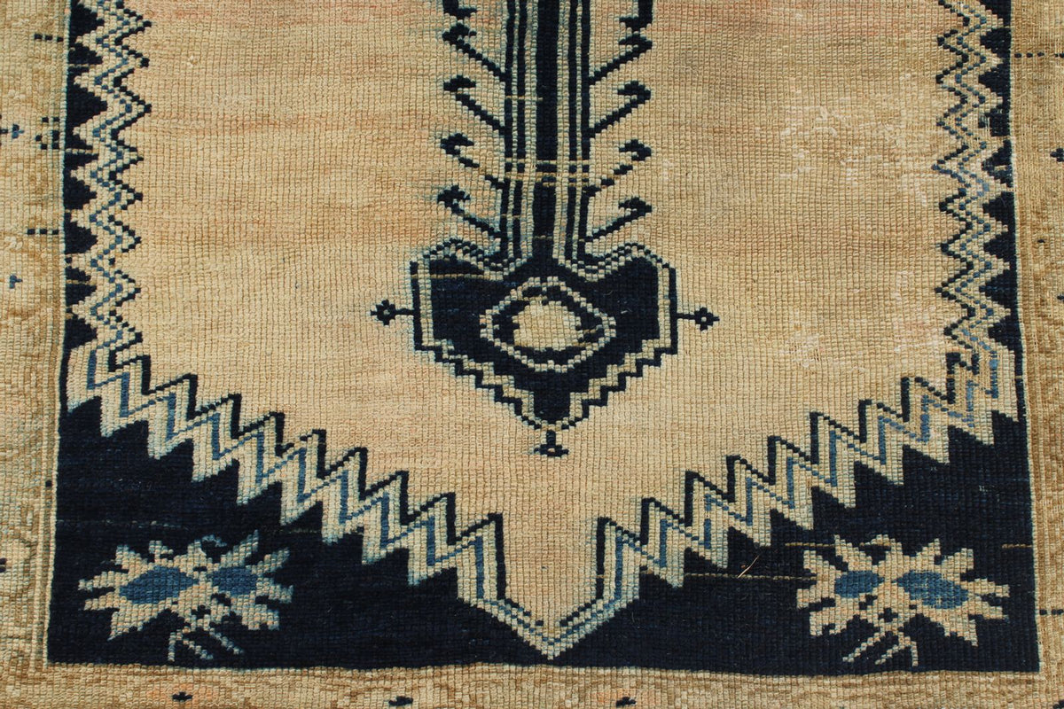 3x13 Light Brown and Navy Persian Traditional Runner