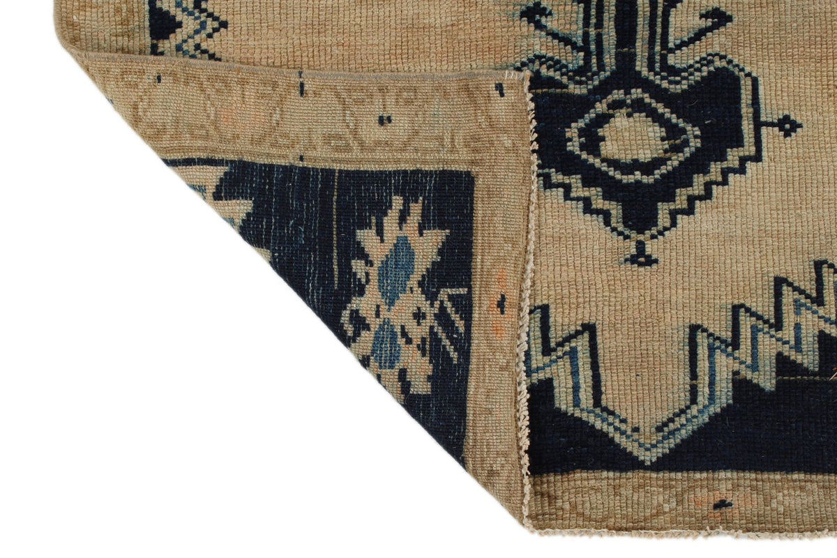 3x13 Light Brown and Navy Persian Traditional Runner