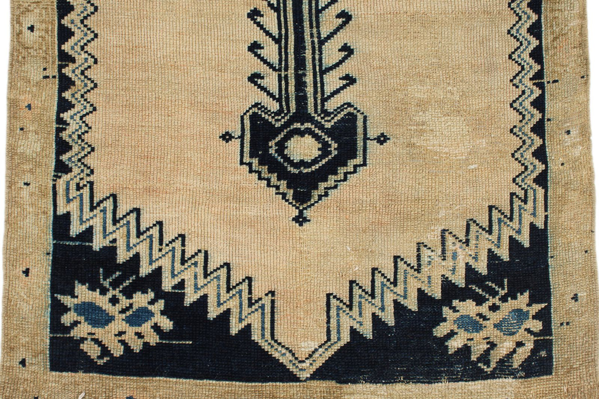 3x13 Light Brown and Navy Persian Traditional Runner