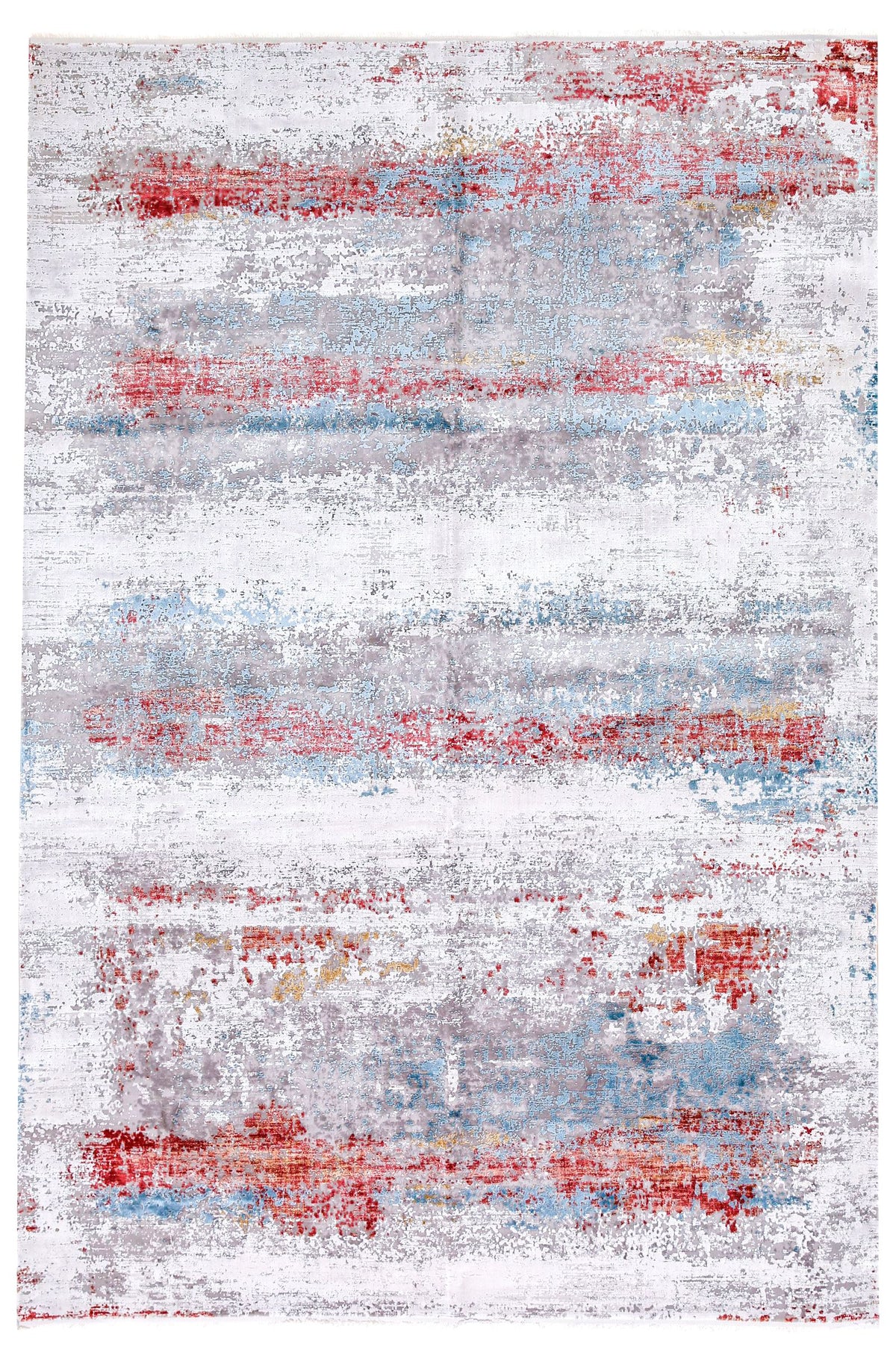 6x10 Off White and Multicolor Turkish Antep Rug