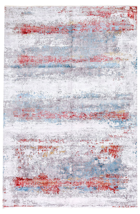 6x10 Off White and Multicolor Turkish Antep Rug