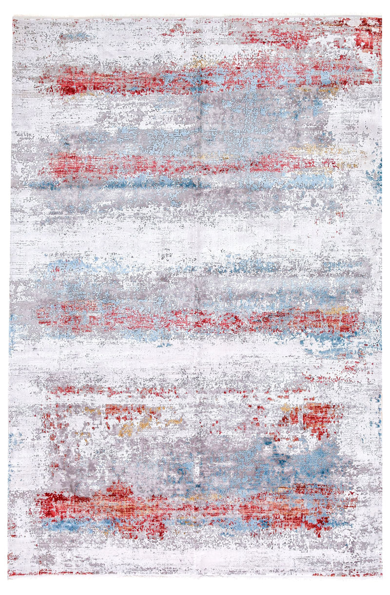 6x10 Off White and Multicolor Turkish Antep Rug