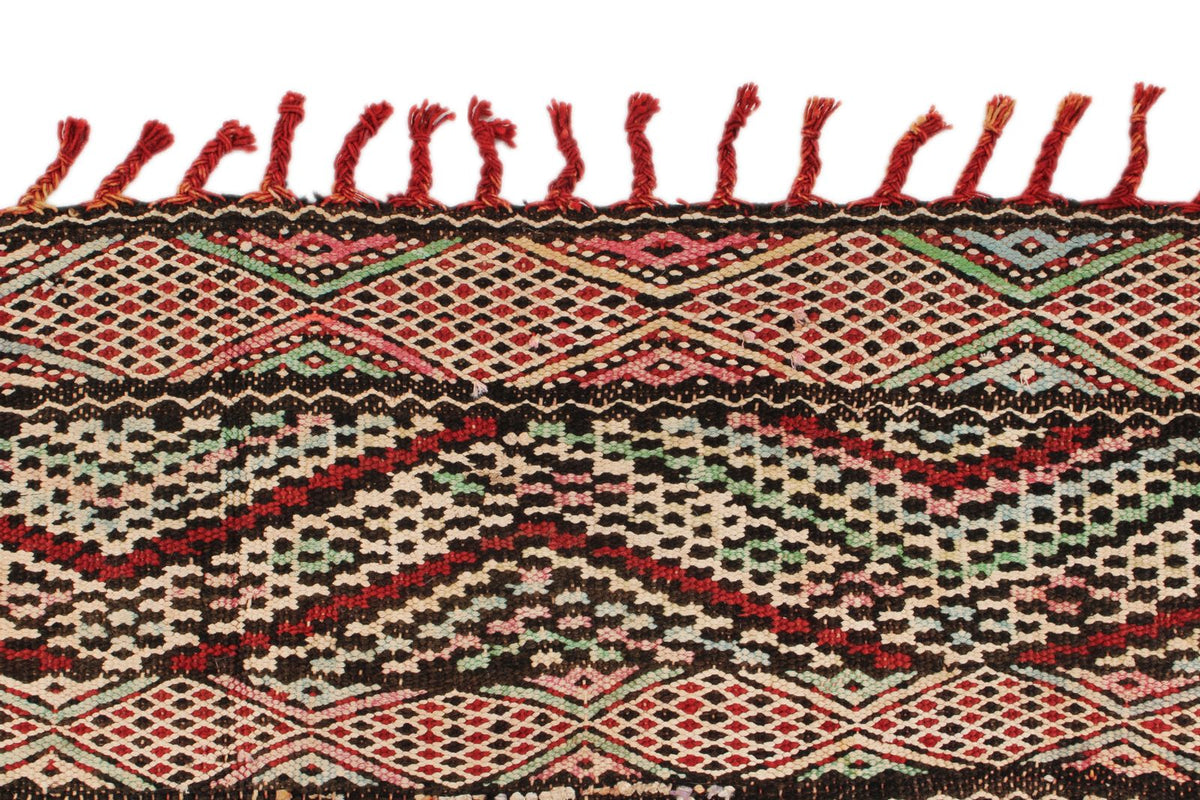 6x10 Burgundy and Ivory Turkish Tribal Rug