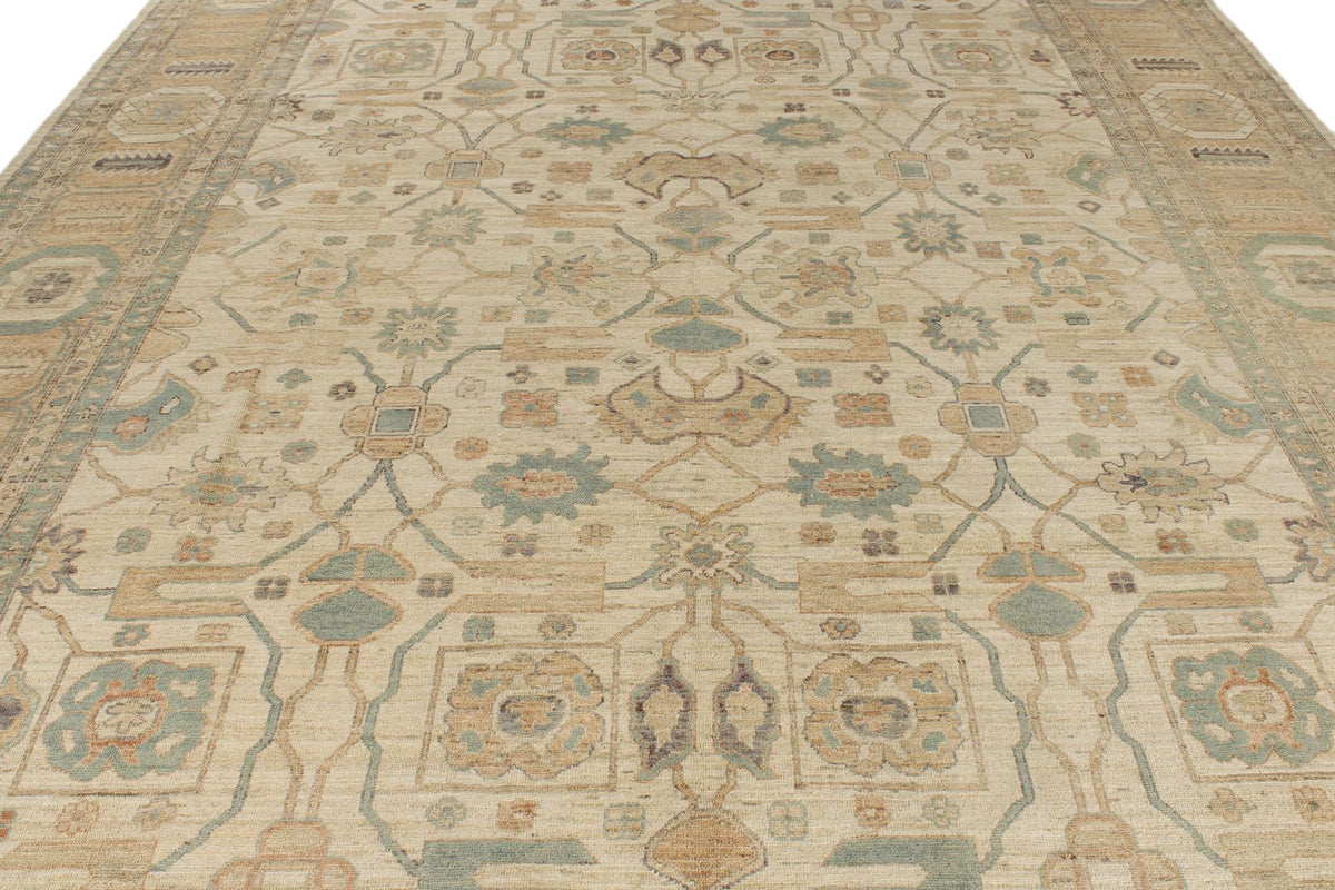 10x14 Ivory Turkish Tribal Rug