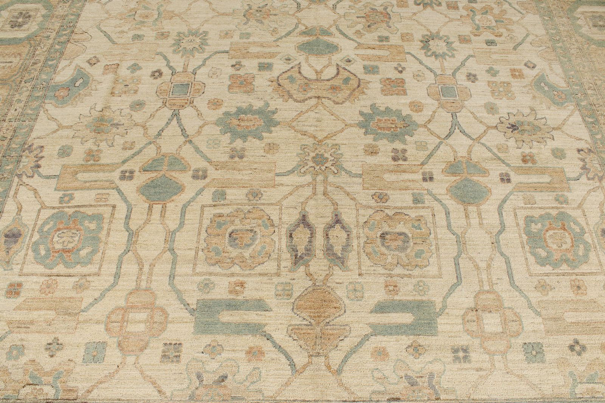 10x14 Ivory Turkish Tribal Rug