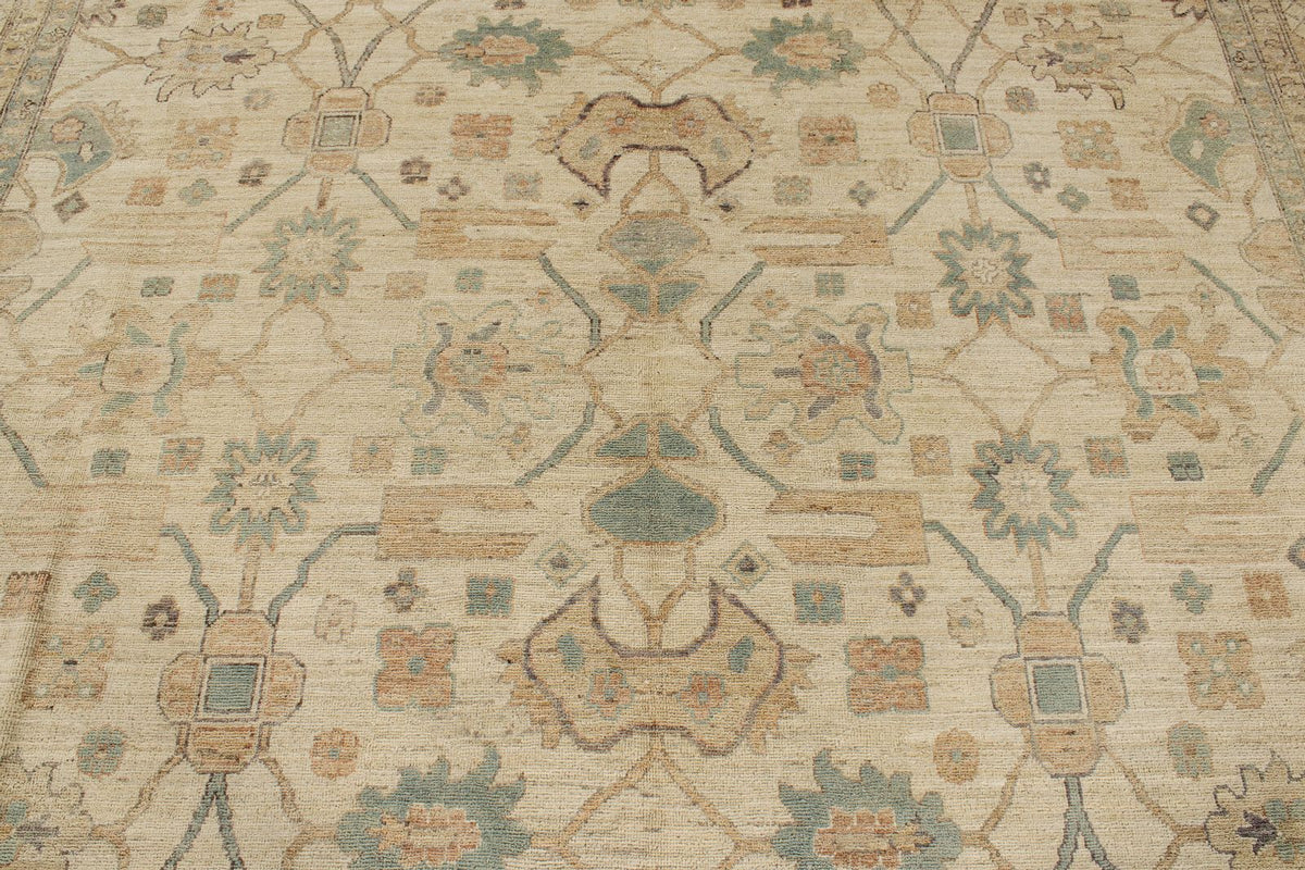 10x14 Ivory Turkish Tribal Rug