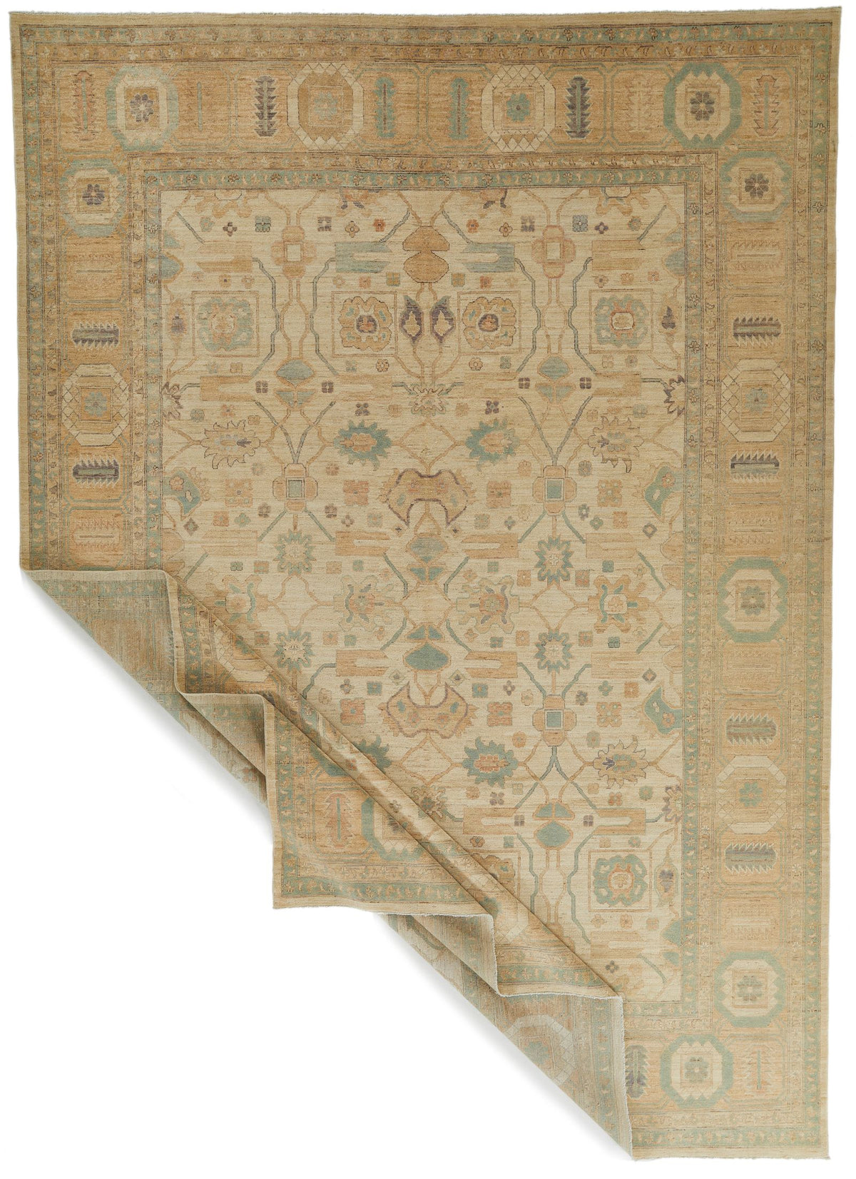 10x14 Ivory Turkish Tribal Rug