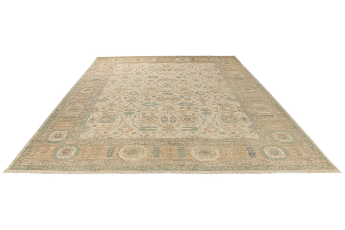 10x14 Ivory Turkish Tribal Rug
