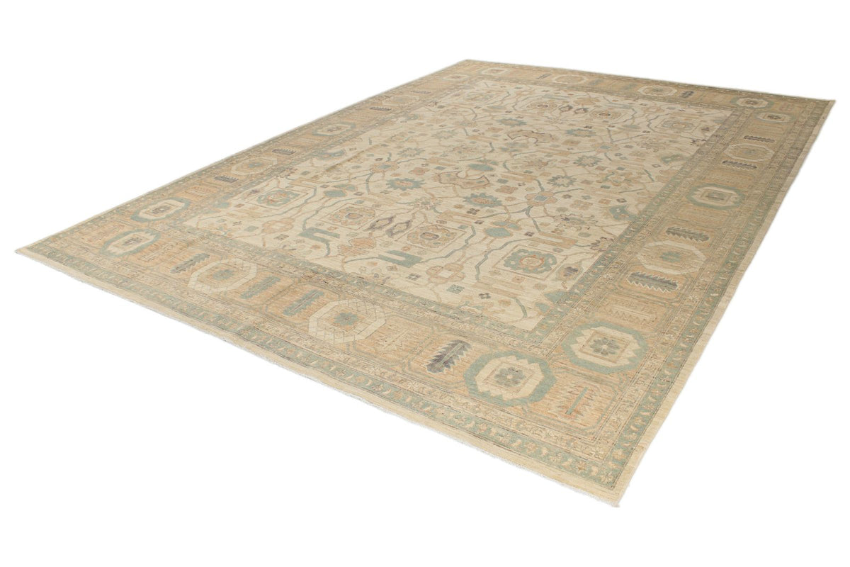 10x14 Ivory Turkish Tribal Rug