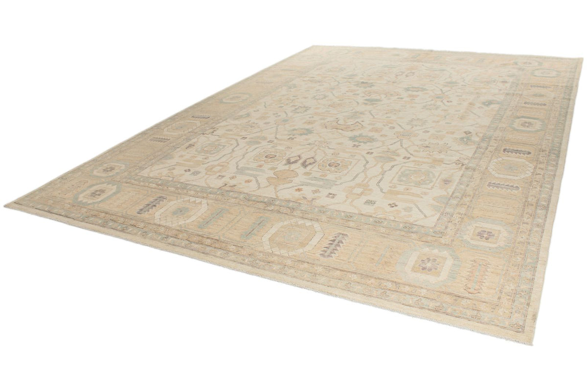 10x14 Ivory Turkish Tribal Rug