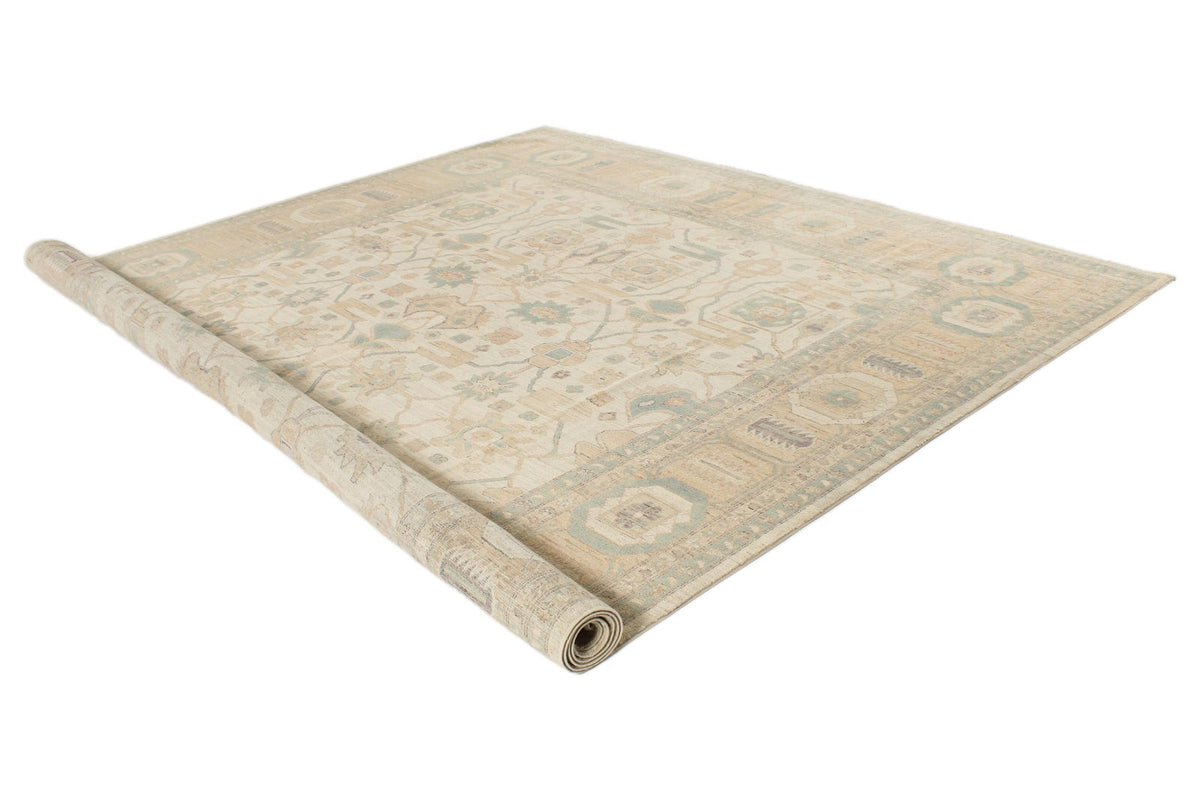 10x14 Ivory Turkish Tribal Rug