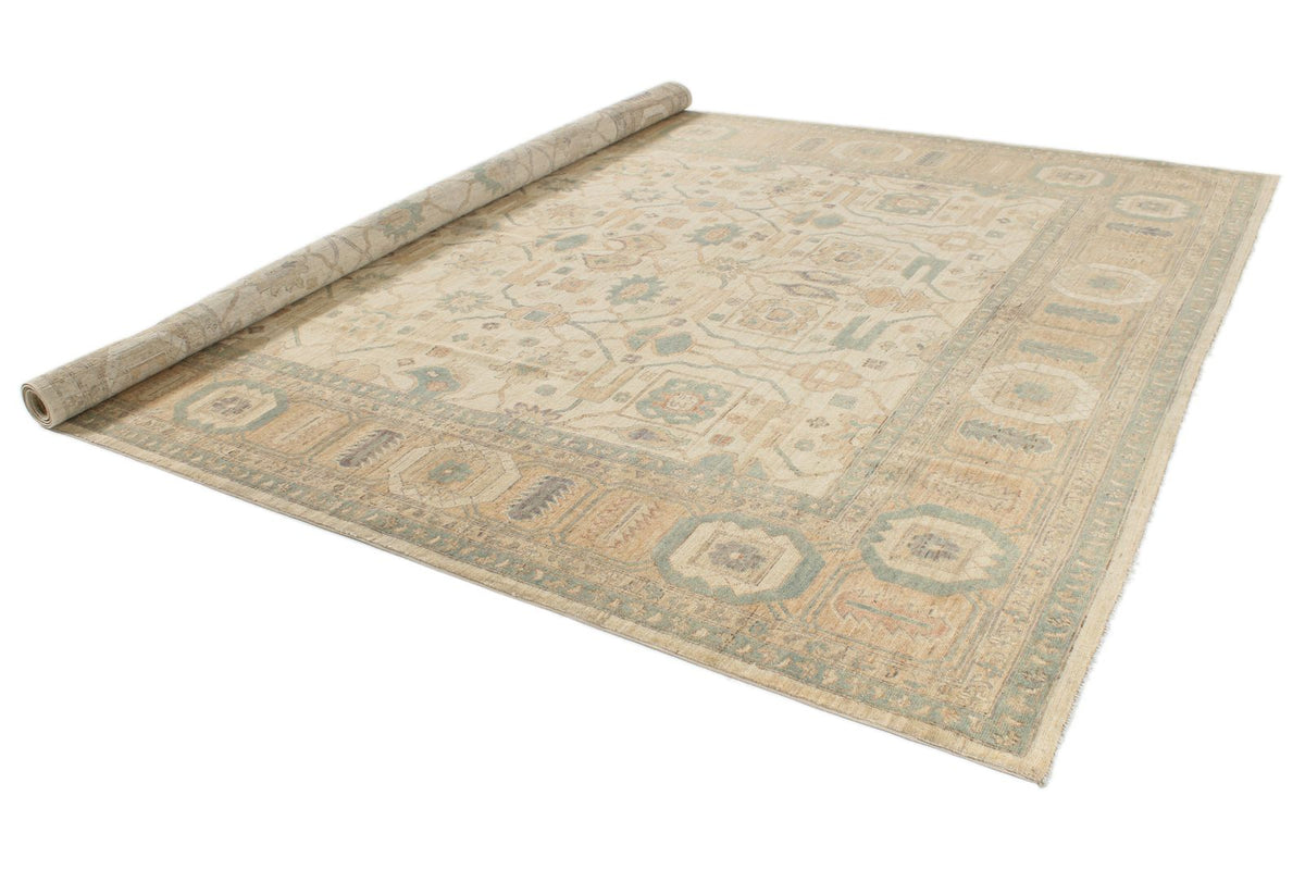10x14 Ivory Turkish Tribal Rug