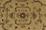 5x8 Green and Ivory Turkish Tribal Rug