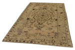 5x8 Green and Ivory Turkish Tribal Rug