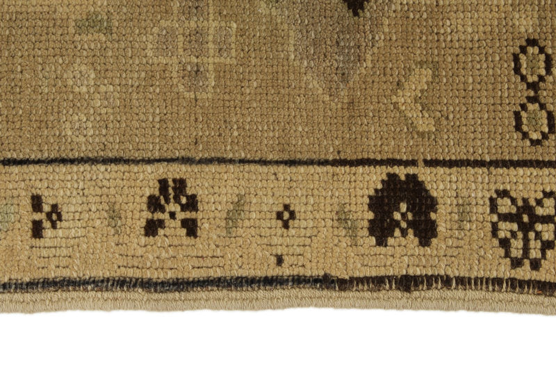 5x8 Green and Ivory Turkish Tribal Rug