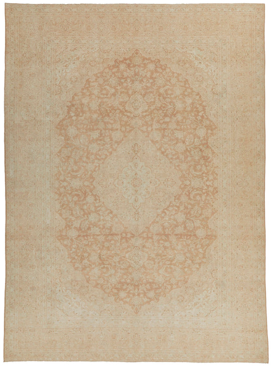 10x13 Light Rust and Ivory Turkish Oushak Rug