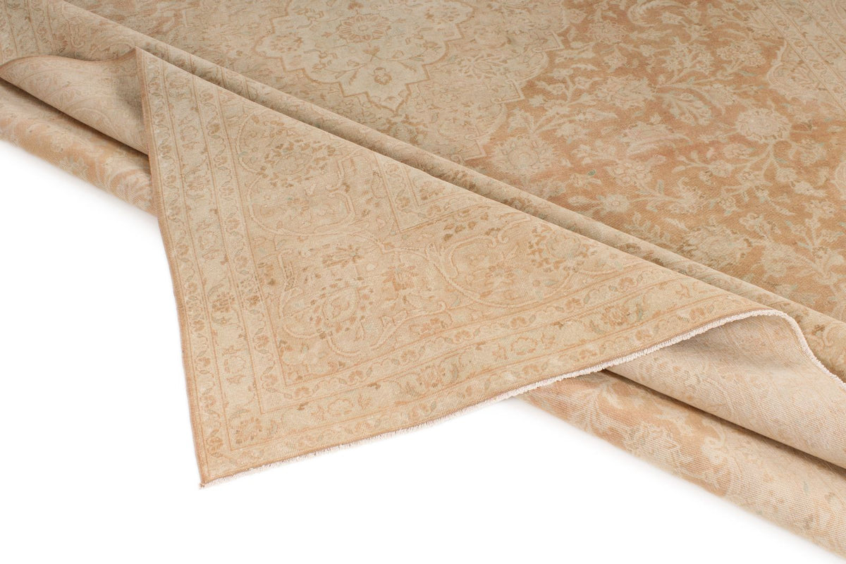 10x13 Light Rust and Ivory Turkish Oushak Rug