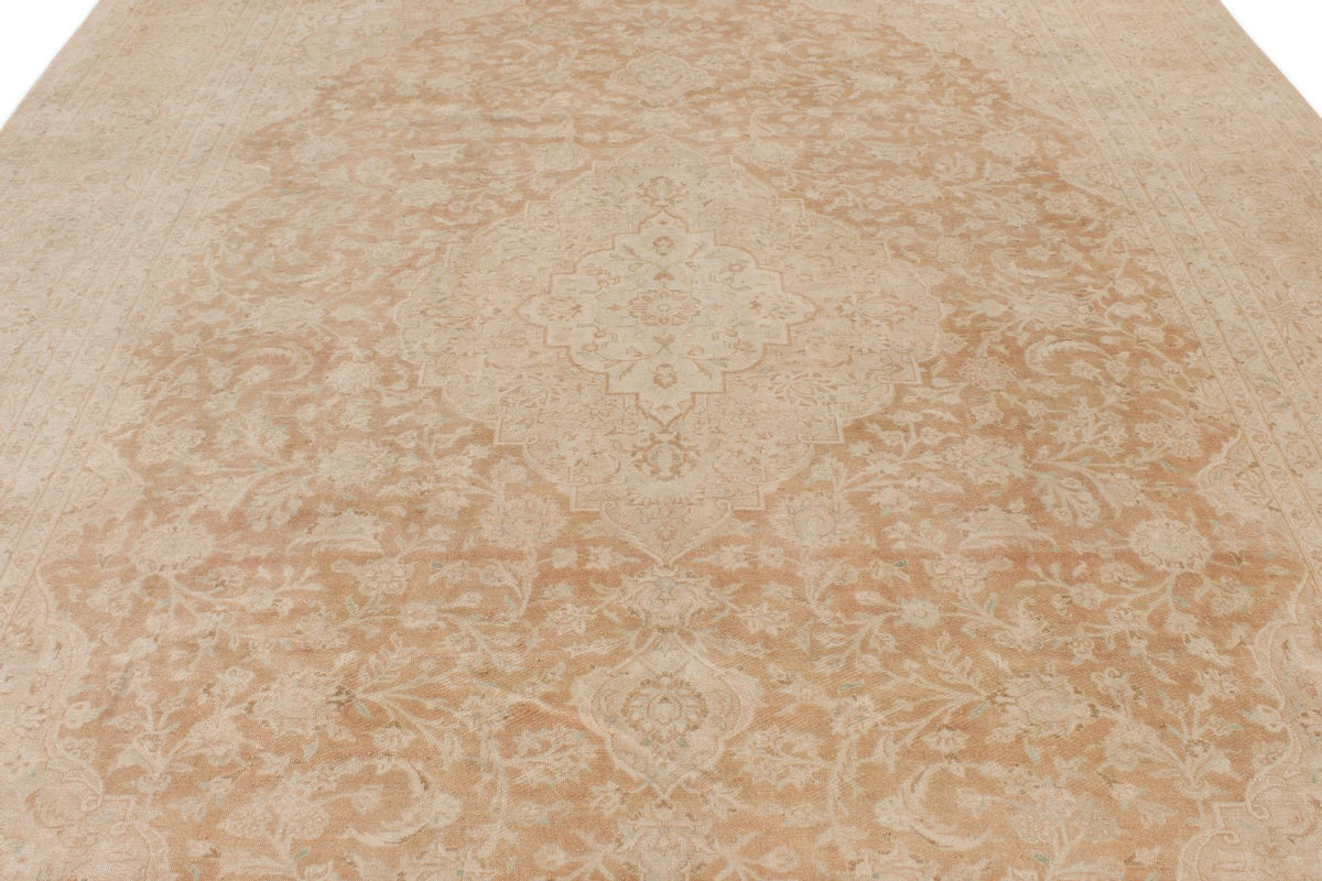 10x13 Light Rust and Ivory Turkish Oushak Rug