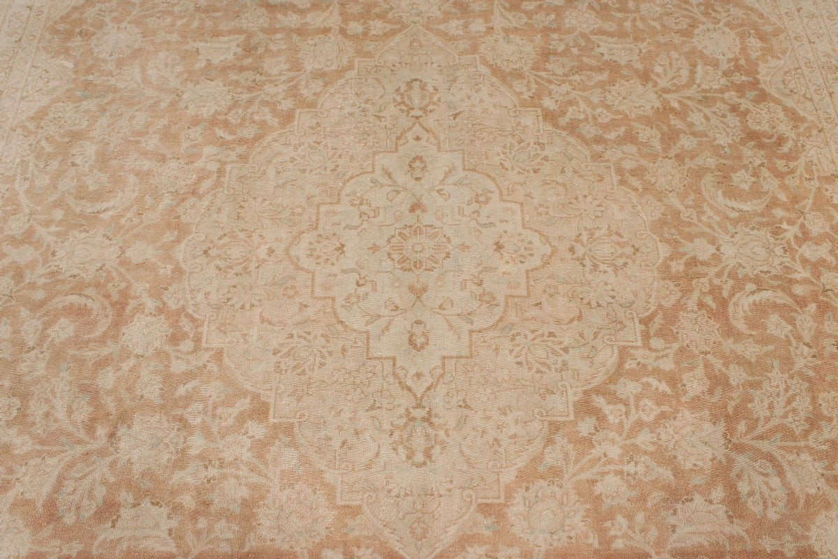 10x13 Light Rust and Ivory Turkish Oushak Rug
