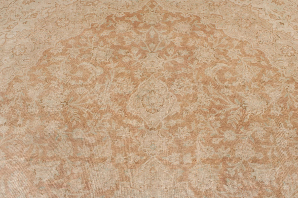 10x13 Light Rust and Ivory Turkish Oushak Rug