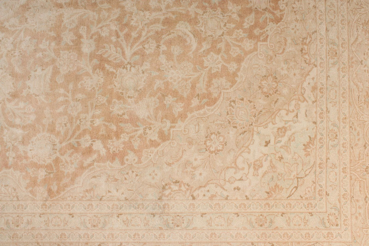 10x13 Light Rust and Ivory Turkish Oushak Rug