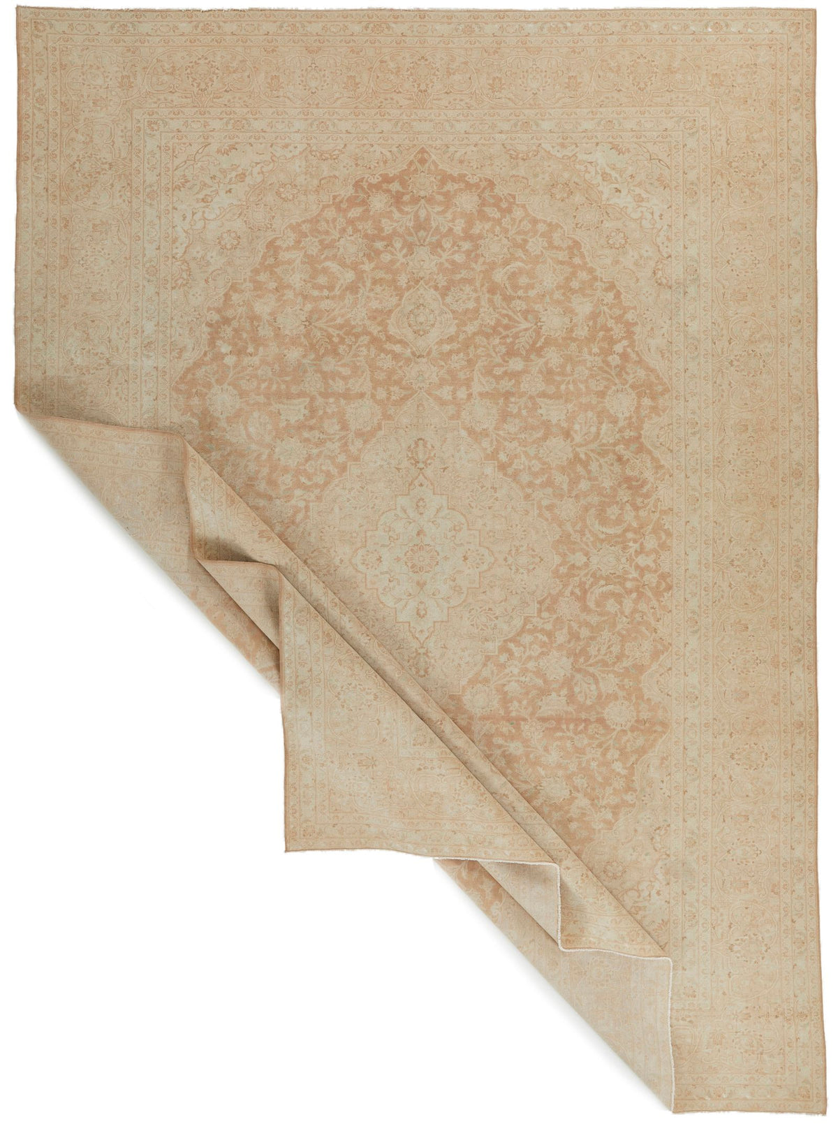 10x13 Light Rust and Ivory Turkish Oushak Rug