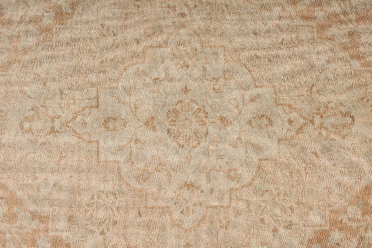 10x13 Light Rust and Ivory Turkish Oushak Rug