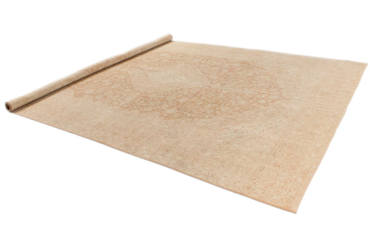 10x13 Light Rust and Ivory Turkish Oushak Rug