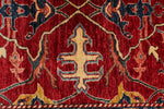 8x11 Red and Ivory Kazak Tribal Rug