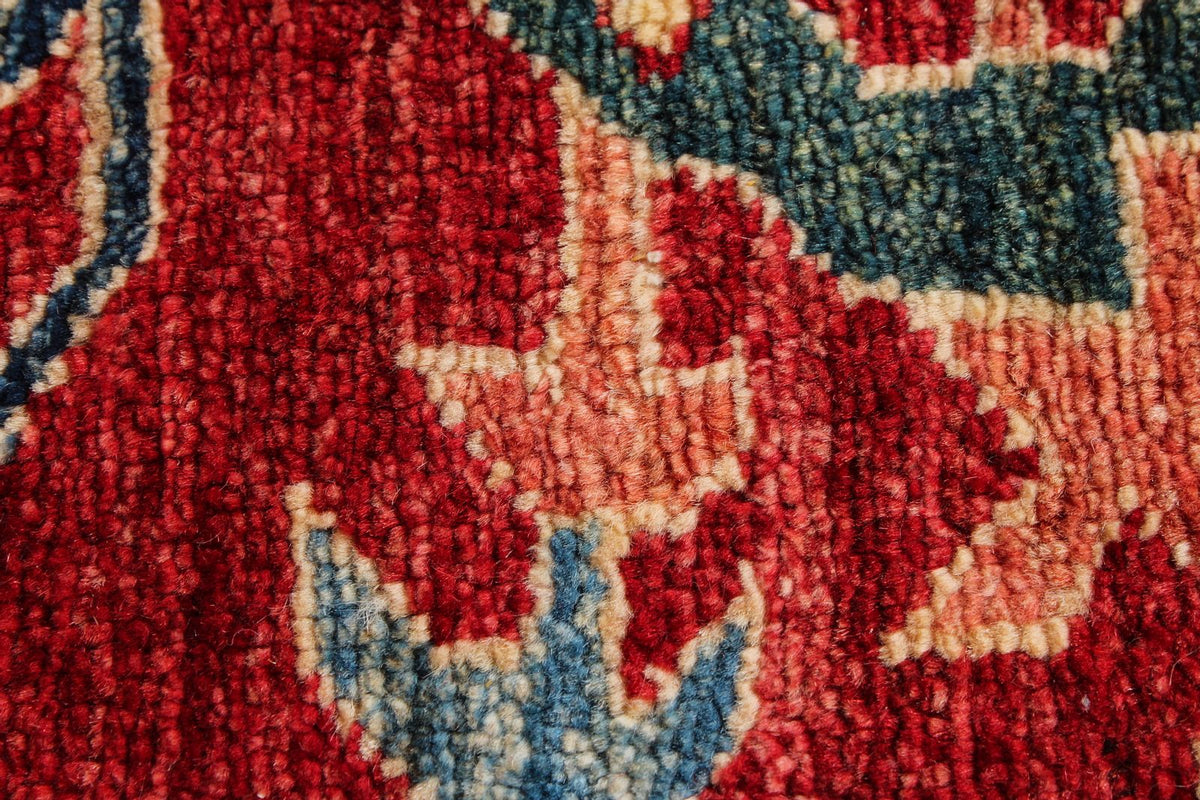 8x11 Red and Ivory Kazak Tribal Rug