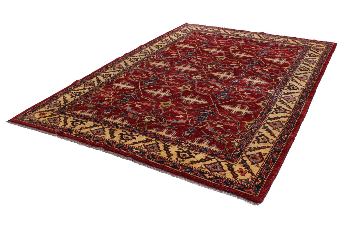 8x11 Red and Ivory Kazak Tribal Rug